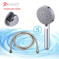 ABS plastic chrome plated shut off functional silicon rubber shower head set